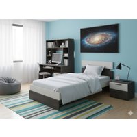 Кровать PROxSON Milton 90x200 (дуб шамони светлый 124/дуб кантербери)