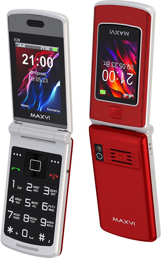 Кнопочный телефон Maxvi E28 (красный)