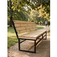 Скамейка N3 Лофт Garden со спинкой 200x50x82 (коричневый)