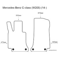 Комплект ковриков для авто Alicosta Mercedes-Benz C W205 14- (вод.+п., ЭВА 6-уг, черный)