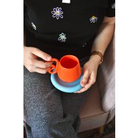 Чашка Ceramicmay с блюдцем 250 мл (цветной)