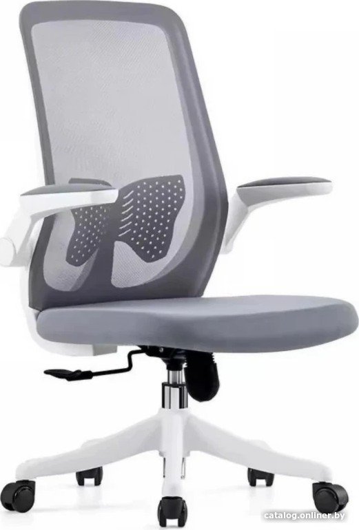Офисное кресло SitUp Amelia PL White без подголовника (сетка Gray/ткань Gray)