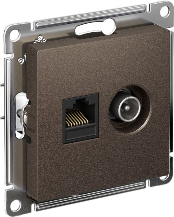 

Розетка компьютерная Systeme Electric AtlasDesign ATN000689 (мокко)