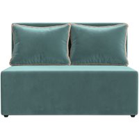 Диван Лига диванов Лагуна (велюр бирюзовый/кант велюр бежевый)