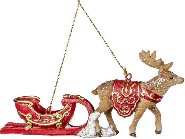 

Елочная игрушка Goodwill Xmas 2022. Олень в упряжке MC 37056
