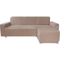 Чехол для дивана Mio Tesoro С оттоманкой ПО-3 Люкс 6635 (тауп, правый)