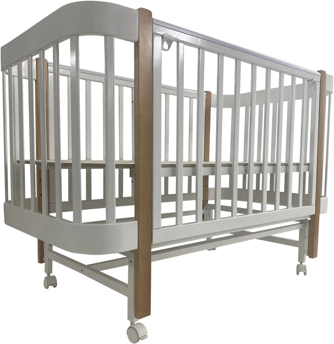 

Классическая детская кроватка Indigo Italiano Baby 3 в 1 колеса + продольный маятник (белый/натуральный)