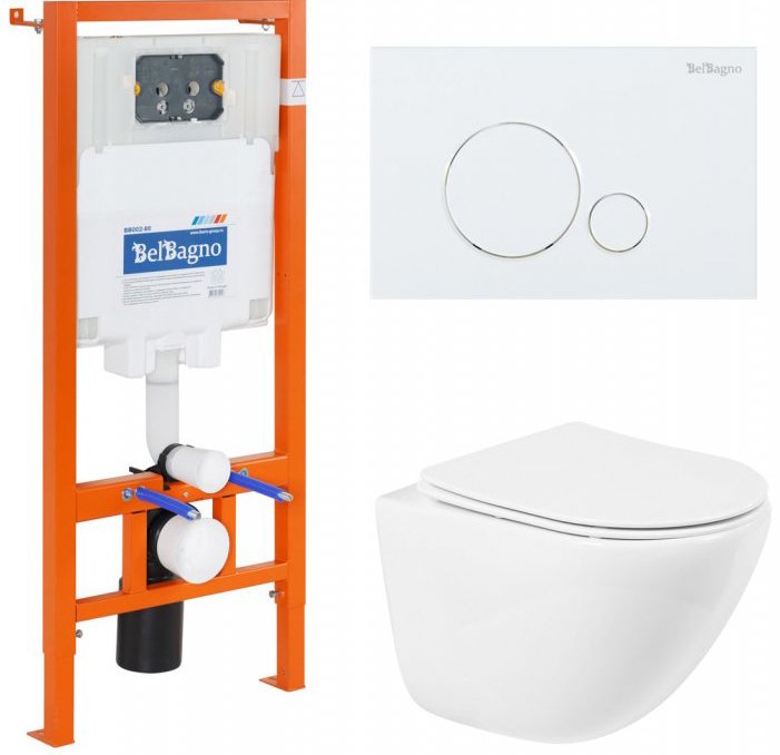 

Унитаз подвесной BelBagno BB051CHR/BB051SC/BB002-80/BB014-SR-BIANCO