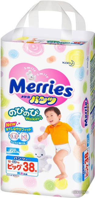 Трусики-подгузники Merries BIG (38 шт)