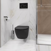 Унитаз подвесной Lauter с инсталляцией Sulzdorf с микролифтом и кнопкой смыва 219704HD (белый/черный)