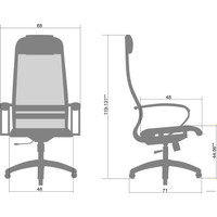 Офисное кресло Metta SU-1-BP Комплект 11, Ch ов/сечен (пластиковые ролики, черный)