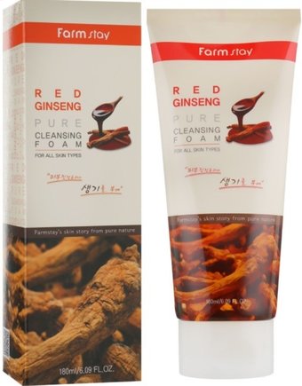  FarmStay Пенка для умывания Red Ginseng Pure Cleansing Foam (180 мл)