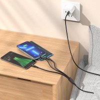 Кабель Borofone BX71 USB Type-A - Lightning / Micro-USB / USB-C (1 м, черный)