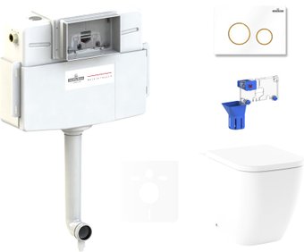 Унитаз приставной Lavinia Boho Relfix One 5 в 1 87551030 (белый/золотистый пластик)