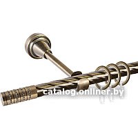 Карниз для штор АС ФОРОС Grace D16K + наконечники Крис (3м, антик)