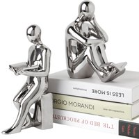 Ограничитель для книг Merry Bear Home Decor Читающая пара 50003457 (серебристый)
