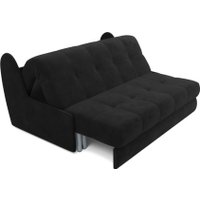 Диван Мебель-АРС Аккордеон Барон №2 ППУ 120x200 (велюр черный НВ-178/17)