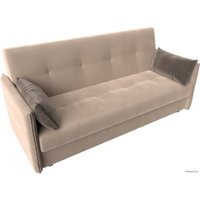 Диван Лига диванов Лига-018 117836 (велюр бежевый/подушки коричневый)