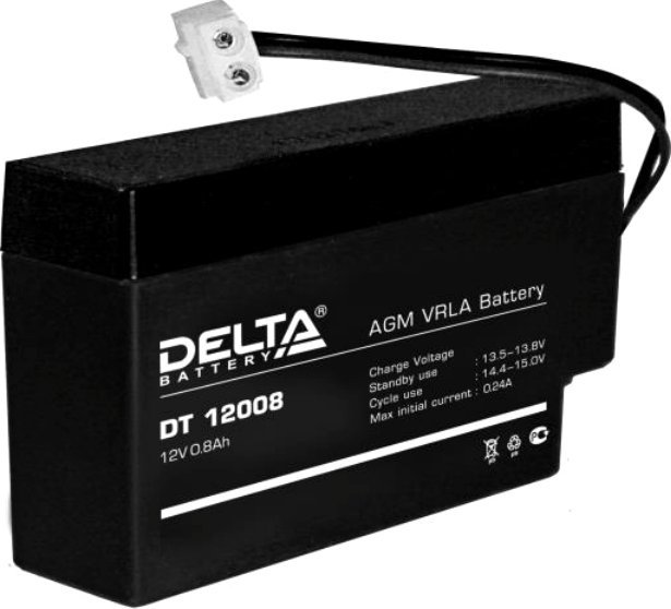 

Аккумулятор для ИБП Delta DT 12008 (12В/0.8 А·ч)