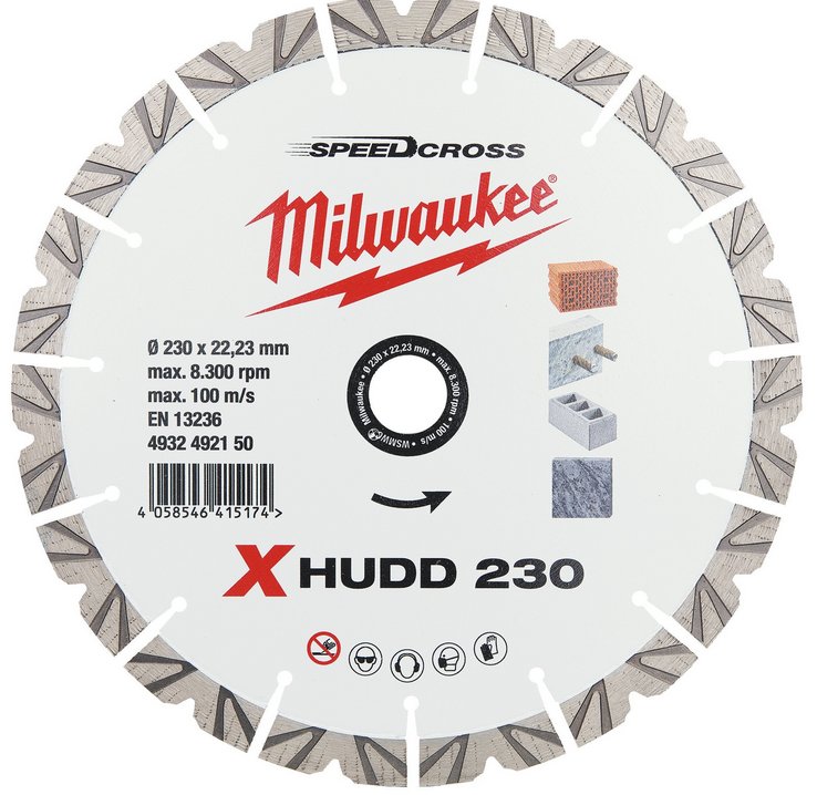 

Отрезной диск алмазный Milwaukee Speedcross X-HUDD 230 мм 4932492150