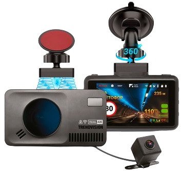 Видеорегистратор-радар детектор-GPS информатор (3в1) TrendVision DriveCam Real 4K Signature LNA 2CH