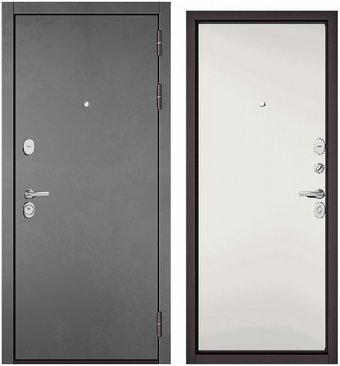 Металлическая дверь Бульдорс Standart 90 PP-8 205x96 (серый/белый, правый)