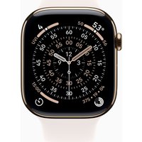 Умные часы Apple Watch Series 11 LTE 46 мм (титановый корпус, золотистый/легкие румяна, спортивный силиконовый ремешок M/L)