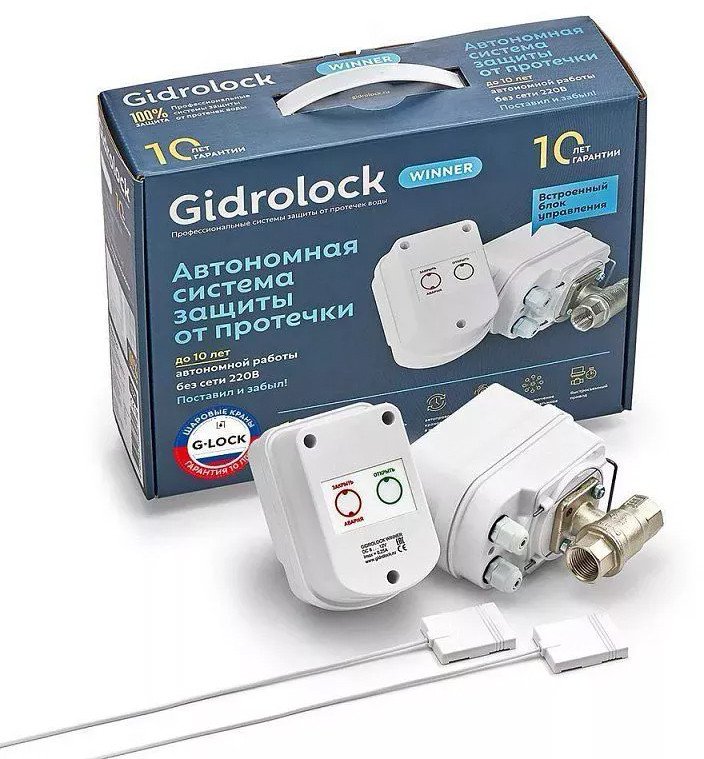 

Набор защиты от протечек Gidrolock Winner G-Lock 3/4 (2 электропривода) 31203062