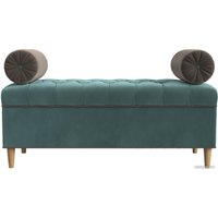 Банкетка Лига диванов Глория 113657 (велюр бирюзовый/коричневый/коричневый)