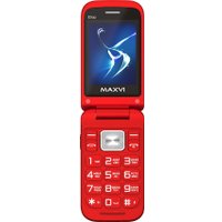 Кнопочный телефон Maxvi E5 up (красный)