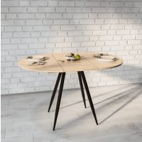 Кухонный стол ВВР Элип (дуб крафт золотой/черный конус, ЛДСП) в Бресте