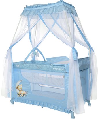 Манеж-кровать Lorelli Magic Sleep 2022 (голубая луна, спящий медведь)