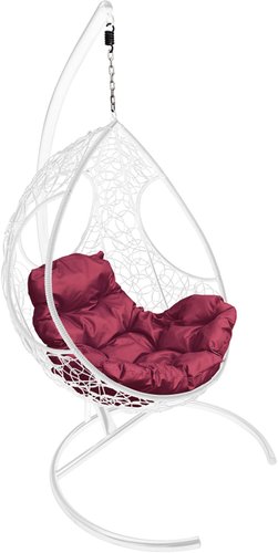 M-Group Долька 11150102 (белый ротанг/бордовая подушка)