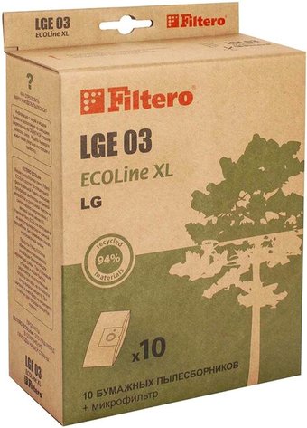 Комплект одноразовых мешков Filtero ECOLine LGE 03 S-Bag (10 шт+фильтр)