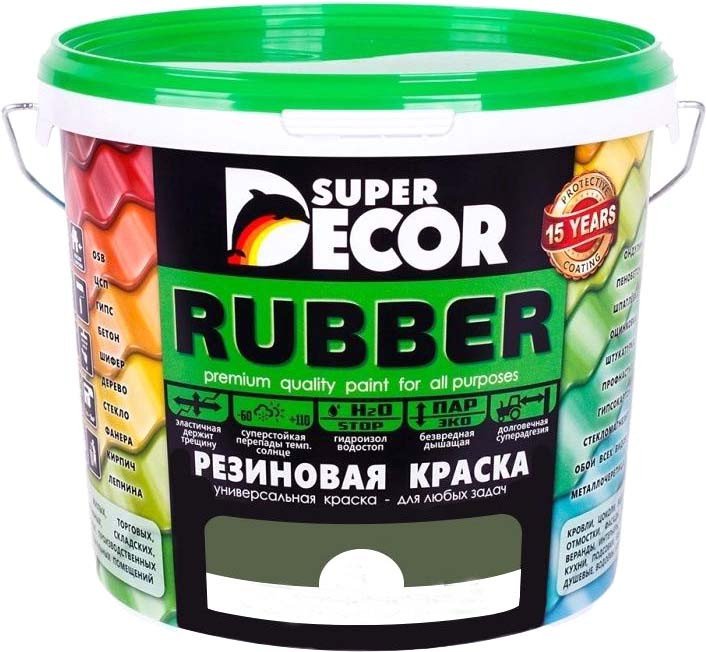 

Краска Super Decor Резиновая 12 кг (№14 изумруд)