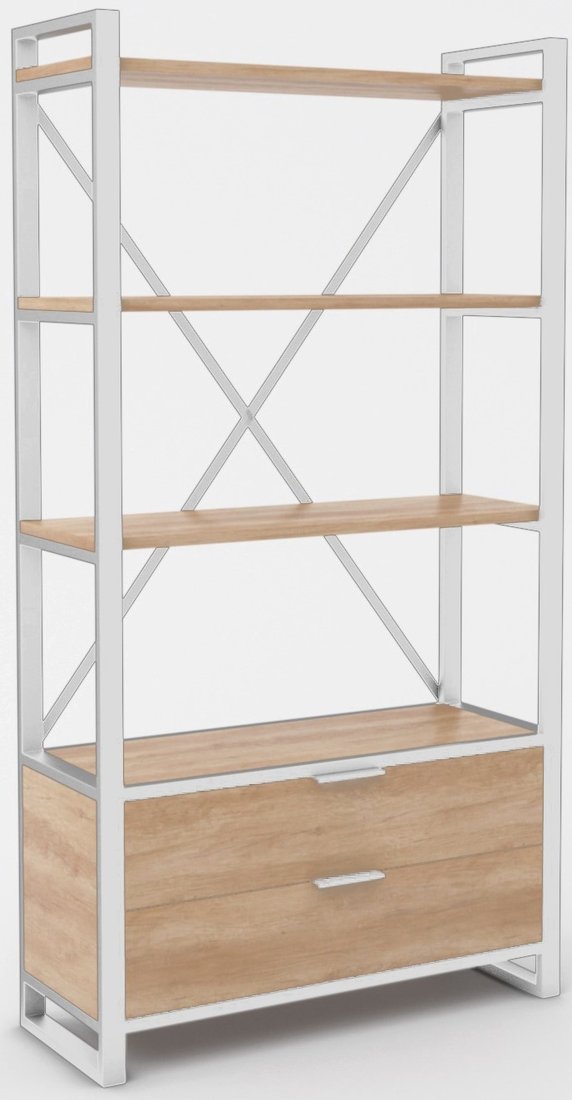 

Стеллаж Hype Mebel Стандарт Люкс 80x200 (белый/дуб галифакс натуральный)