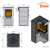 Свободностоящая печь-камин Этна ДТ-4С с плитой