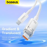 Кабель Baseus Explorer Series Fast Charging Cable Auto Power-Off For Overheating 100W USB Type-C - USB Type-C (1 м, белый)