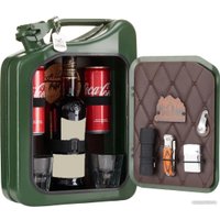 Подарочный набор Экспедиция Канистра - бар 10 л (зеленый, кожа)