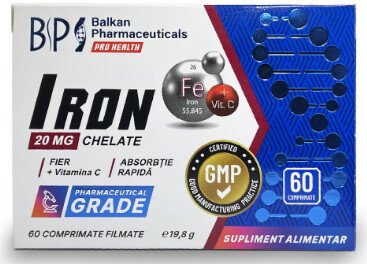 БАД Balkan Pharmaceuticals Iron Chelate + Vit.C (60 таблеток)