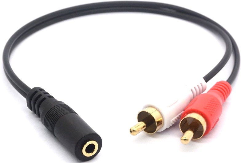 

Кабель USBTOP 2x RCA - 3.5 mm (0.4 м, черный)