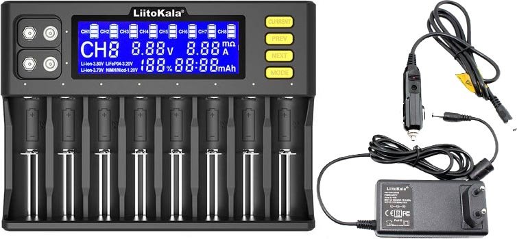 

Зарядное устройство LiitoKala Lii-S8 с автомобильным адаптером