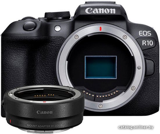 Беззеркальный фотоаппарат Canon EOS R10 Body + адаптер крепления EF-EOS R