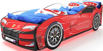 Кровать-машина КарлСон Турбо 160x70 (с ПМ, красный)
