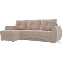 Угловой диван Лига диванов Сатурн 101045 (левый, велюр, бежевый)