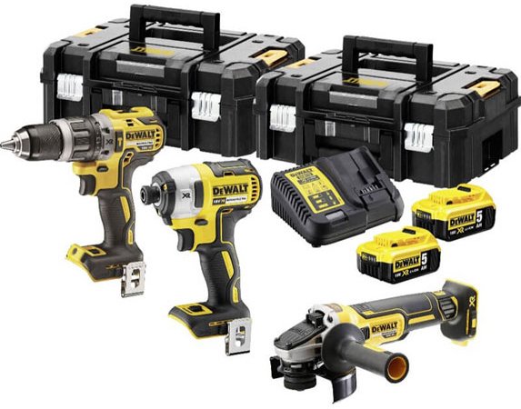 

DeWalt DCK384P2T (шуруповерт, винтоверт, болгарка, 2 АКБ, кейс)