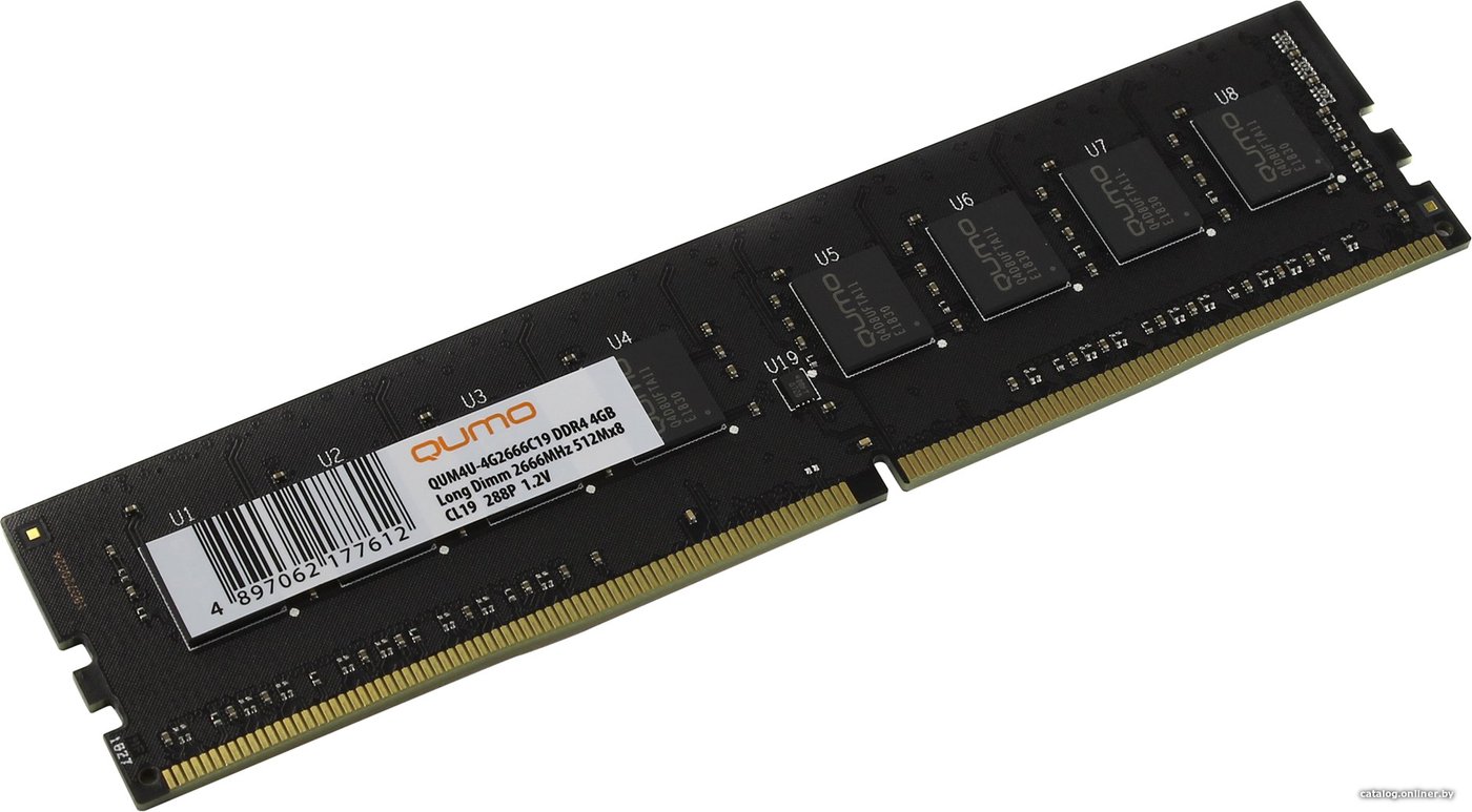Оперативная память QUMO 4GB DDR4 PC4-21300 QUM4U-4G2666C19