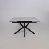 Кухонный стол Lepremo AV 2111 МДФ+керамика раздвижной 1200-1800x800 (серый матовый Carmen Light Grey/черный)