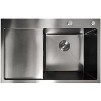 Кухонная мойка Stellar Decor S6550NB-R-D (нано черный)