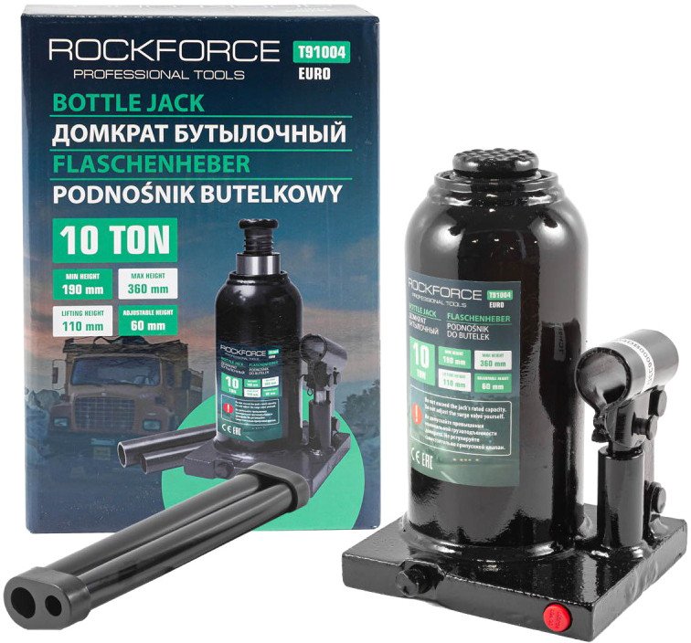 

Бутылочный домкрат RockForce RF-T91004(Euro) 10т